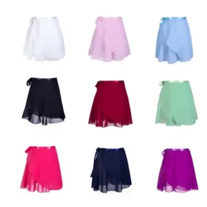 ballet wrap skirt chiffon dance skirt in multiple colors